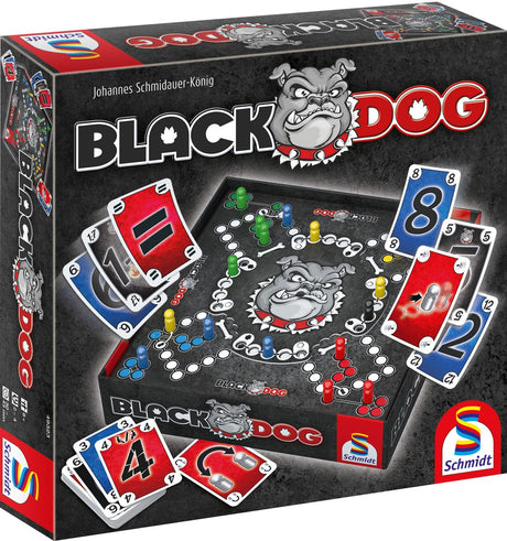 Schmidt ® - brætspil black dog® - familiespil - strategisk holdspil med roterende spilleplade - 2-4 spillere fra 8 år