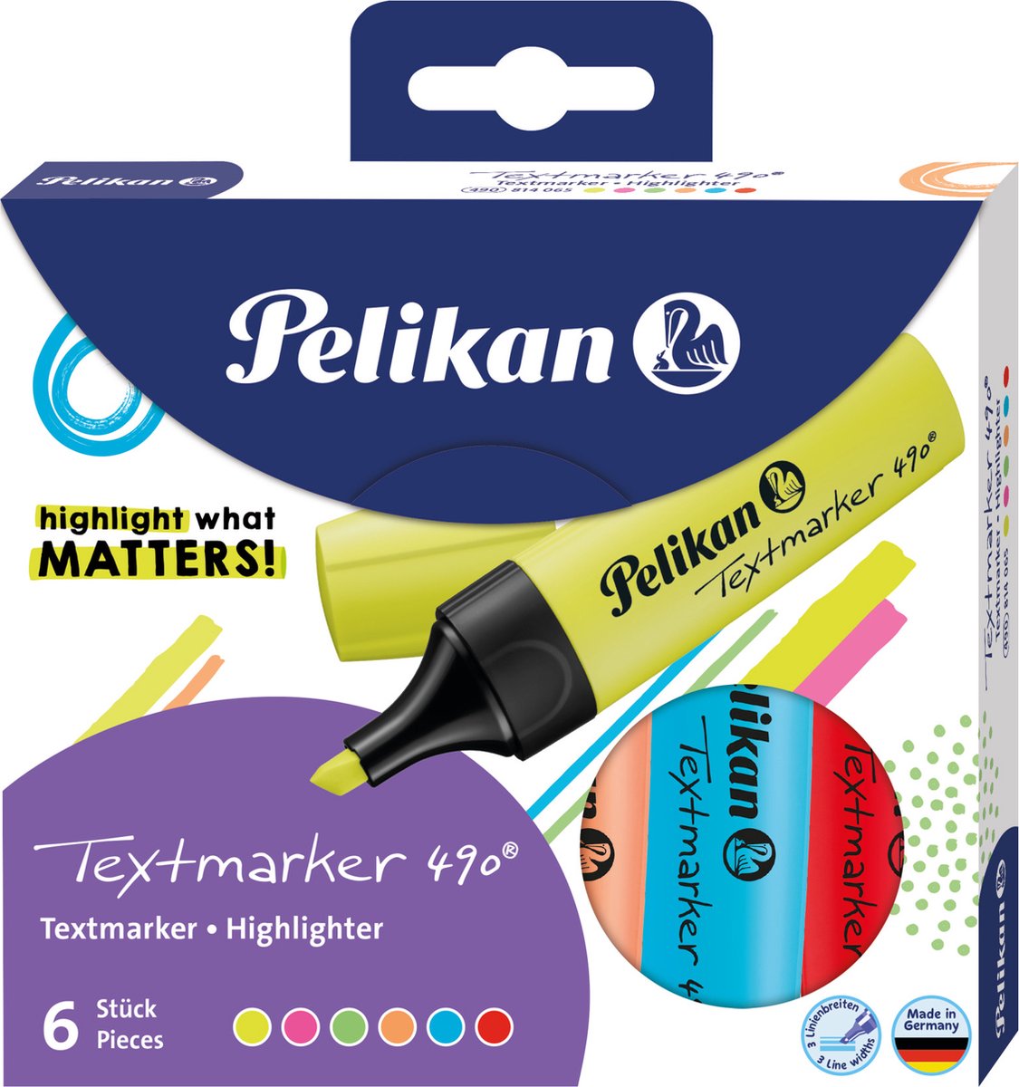 Pelikan highlighter 490® 6 highlighter i etui