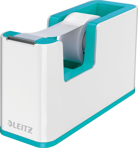 Leitz wow tapeholder - inklusive 1 rulle tape - isblå hvid