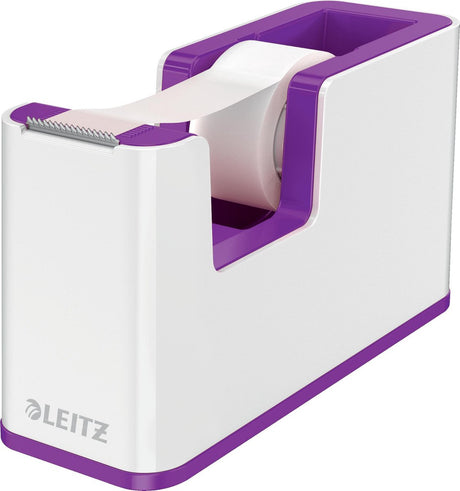 Leitz wow tapeholder - inklusiv 1 rulle selvklæbende tape - lilla hvid