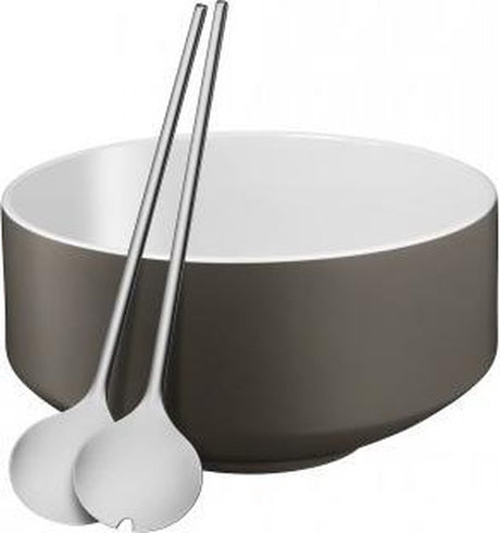 WMF satin vigo - salatskåle - 3-delt - lavagrå - stilfuldt design - bæredygtigt materiale