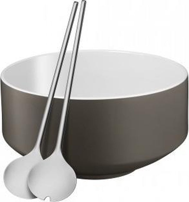 WMF satin vigo - salatskåle - 3-delt - lavagrå - stilfuldt design - bæredygtigt materiale