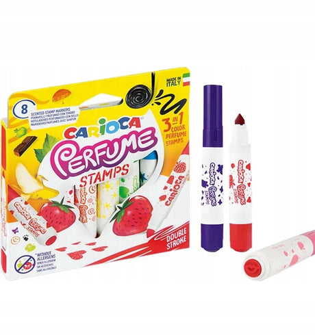 Carioca geurende stiften met stempels - 8 kleuren