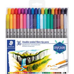 Staedtler tusch med dobbeltsidet design, farveudvalg