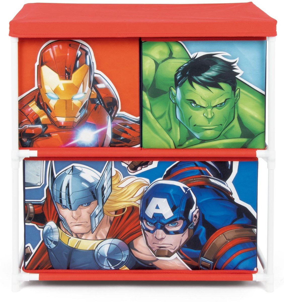 Marvel avengers opbevaringshylde med 3 gennemsigtige skuffer