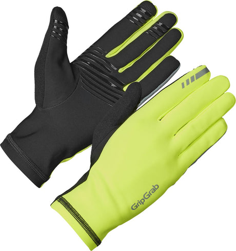 Gripgrab - isolator 2 hi-vis forår efterår cykelhandsker long finger thermo uden polstring - gul hi-vis - unisex - størrelse xxl