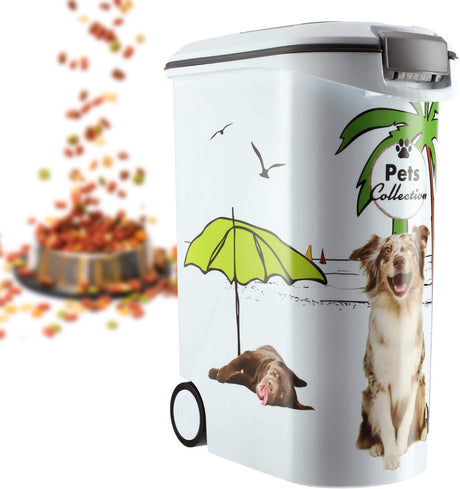 Curver madbeholder hund - 54l - 20kg - 28x50x61cm - hvid grå