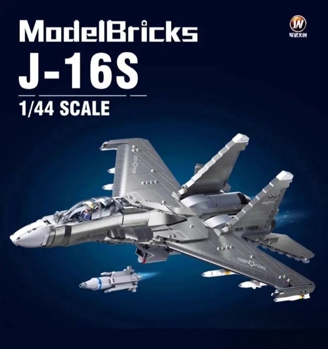 Sluban modelbricks j16s jagerfly - byggelegetøj modelbygning - byggekasse med 1041 byggeklodser - m38-b1273 fra 12 år