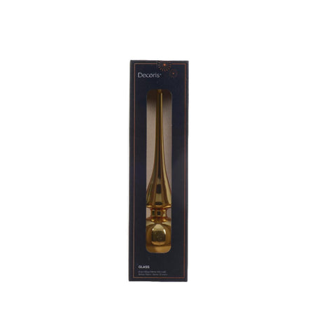 Decoris peak glas glans lys guld dia6x26cm