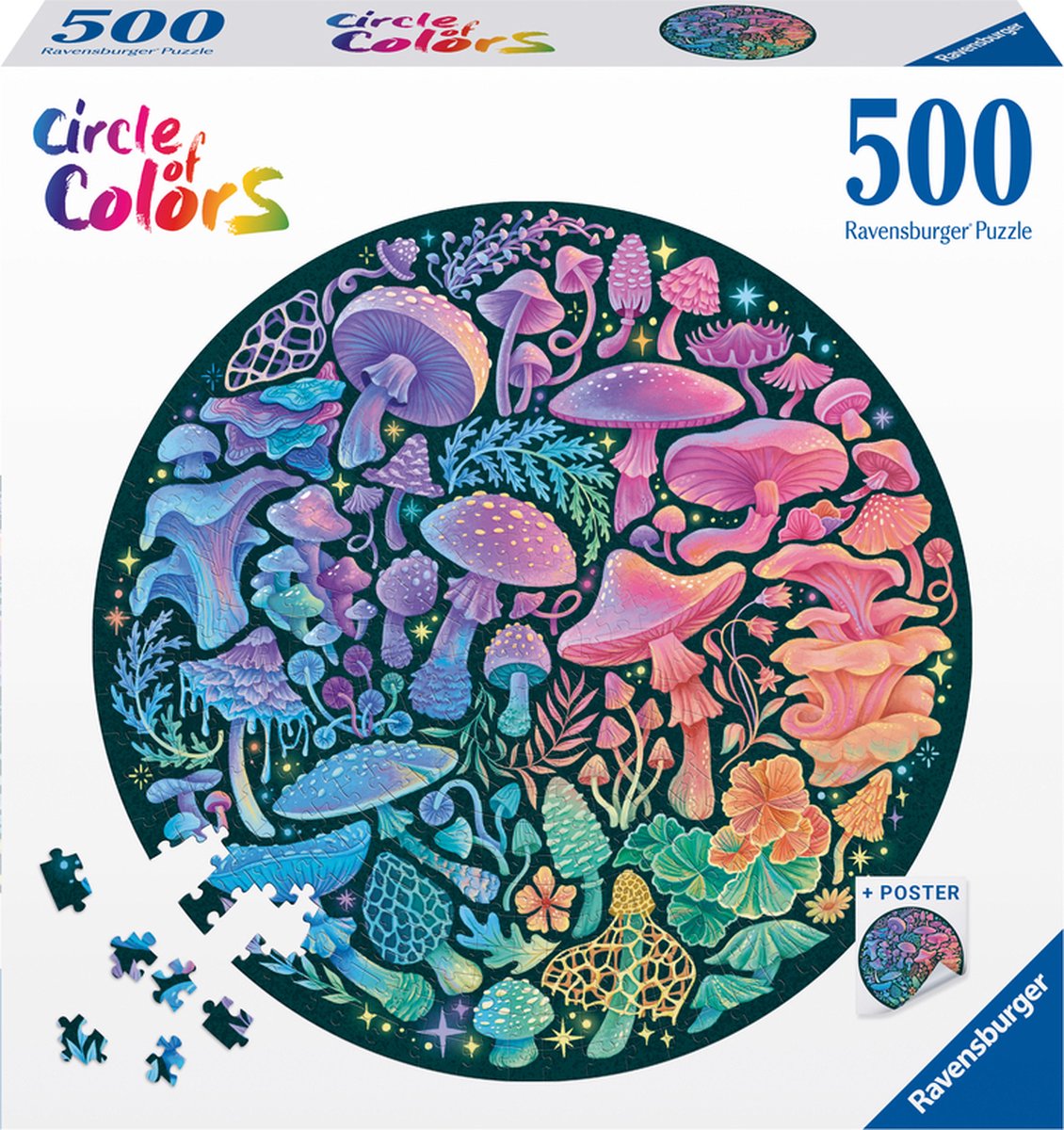 Ravensburger cirkel af farver svampe - puslespil - 500 brikker