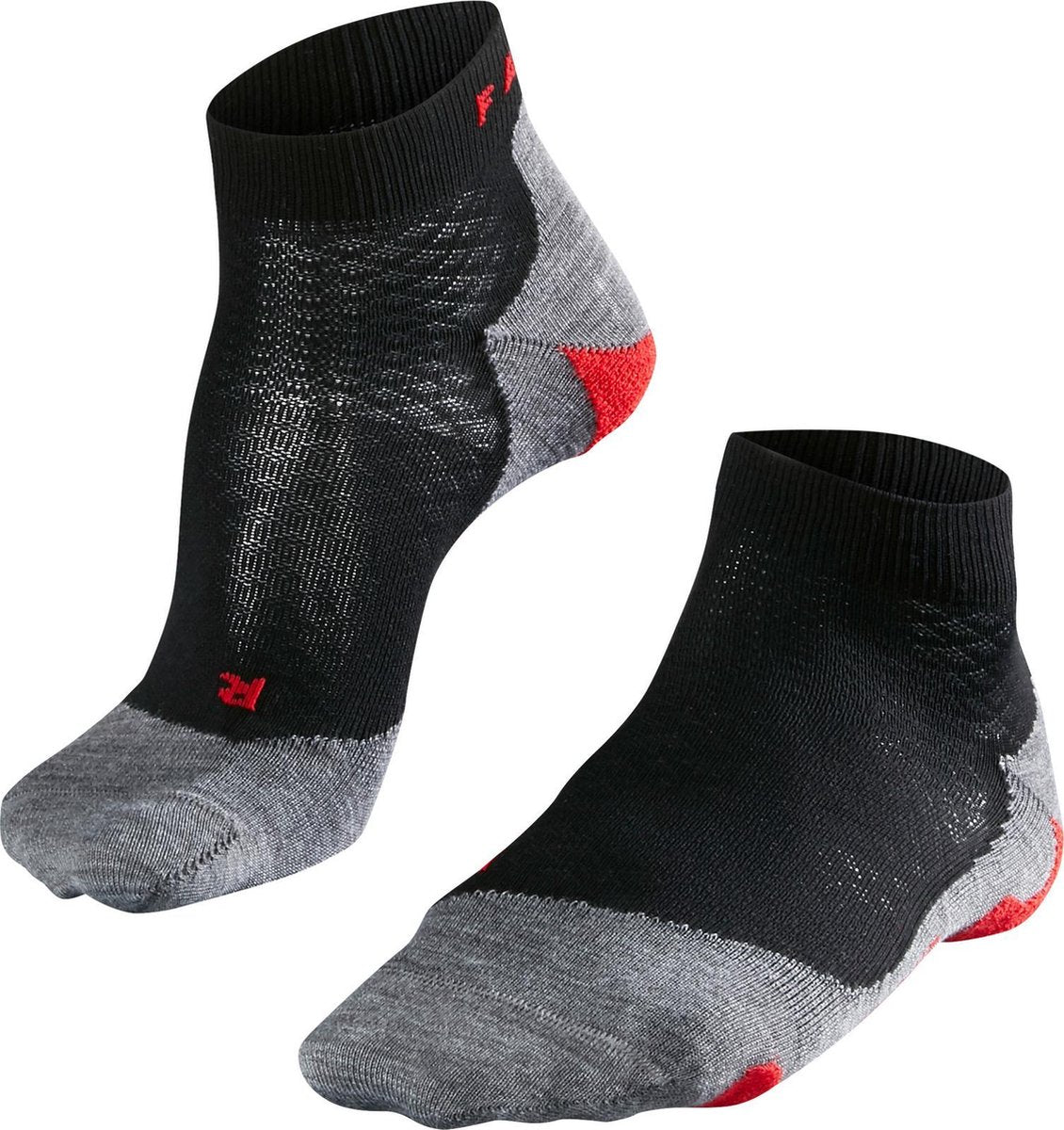 Falke ru5 kort anti-blister funktionelt materiale løbestrømper dame sort - str. 37-38