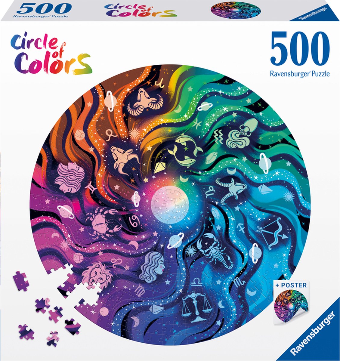 Ravensburger cirkel af farver astrologi - puslespil - 500 brikker