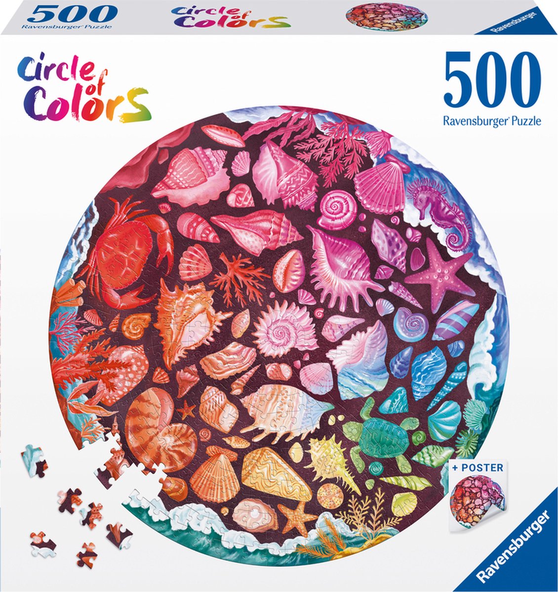 Ravensburger Jigsaw Puzzle Circle eller Color Shells, 500st.