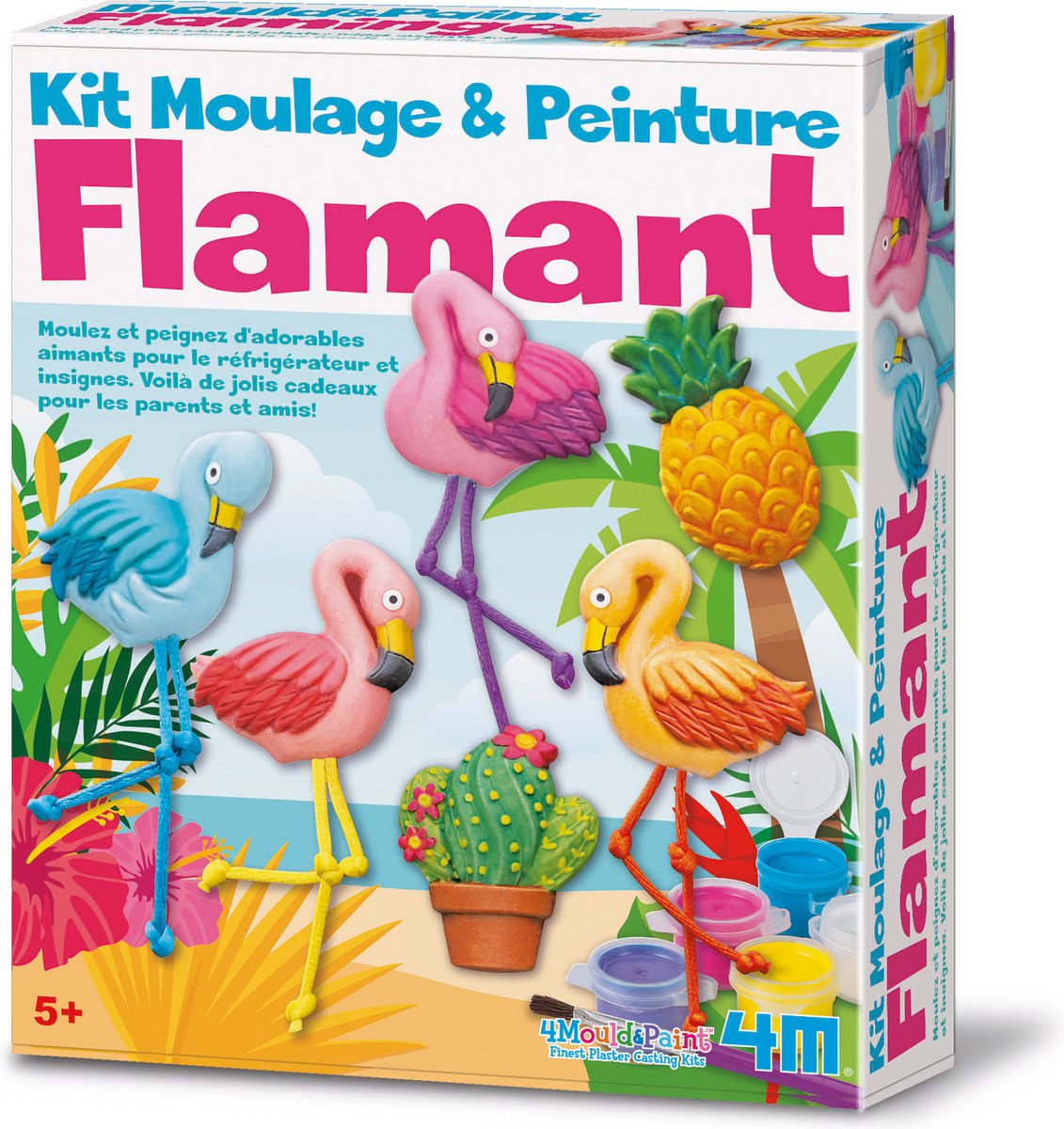 4m håndværk - hælde og male - flamingo - kreativt legetøj - flerfarvet - 5+