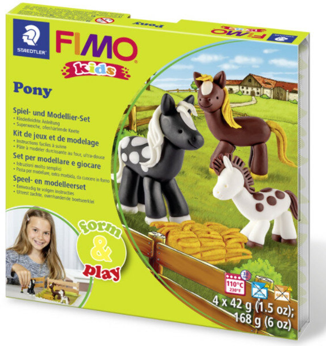 Fimo kids 8034 - ovnhærdende modellervoks - form legesæt pony