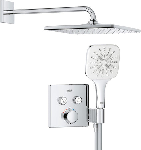 Grohe præcision smartcontrol indbygget bruser - vandbesparelse - firkantet kontrolpanel - krom