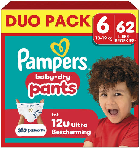 Pampers babytørre bukser størrelse 6 - 62 blebukser - 13 kg-19 kg