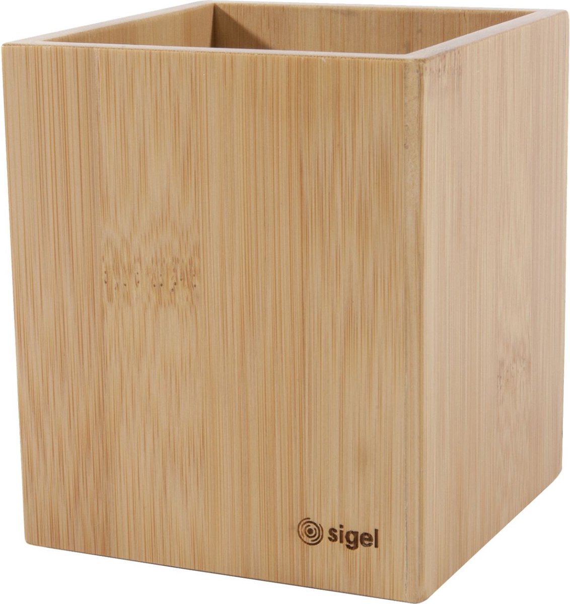 Sigel pennetui - eyestyle - 9,2 x 9,2 x 10,6 cm - bambus - si-sa204