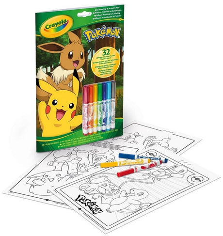 Crayola - malebog - pokémon male- og aktivitetsbog med 7 tuscher