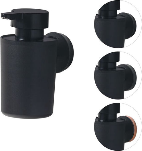 Tiger urban - sæbedispenser vægmonteret 180 ml - uden boring - boring eller limning - sort