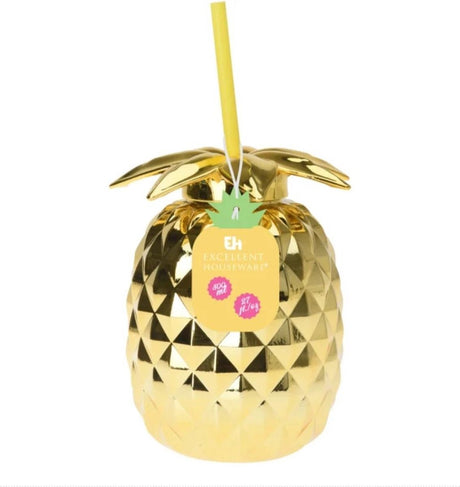 Drikke Cup Gold Ananas