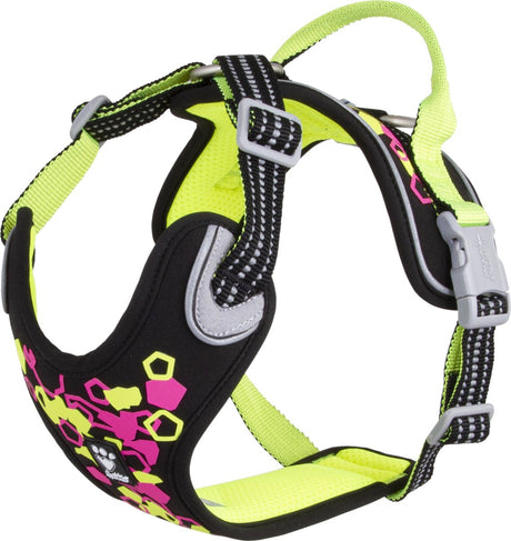 Hurtta weekend warrior sele - hundesele - neon lakrids - brystmål: 100-120 cm