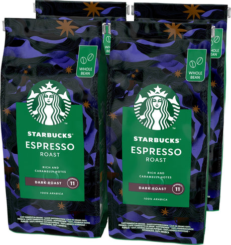 Starbucks espresso ristede kaffebønner - 4 poser x 450g