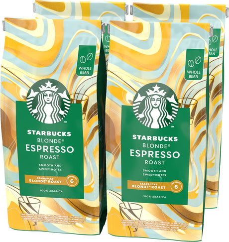 Starbucks blonde espresso ristede kaffebønner - 4 poser x 450g