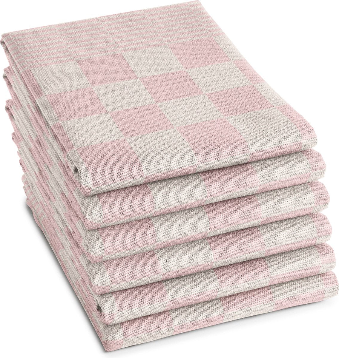 Ddddd - 6x viskestykke - grill - 65x65 cm - pastel pink - sæt med 6 stk.