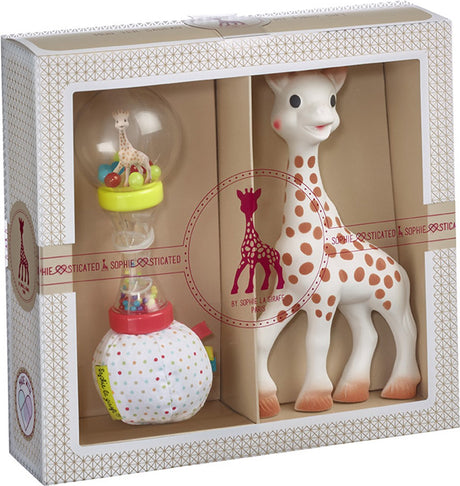 Sophie the giraffe sofistikeret gavesæt - babylegetøj - maracas rangle - barselsgave - baby shower gave - 4 stk.