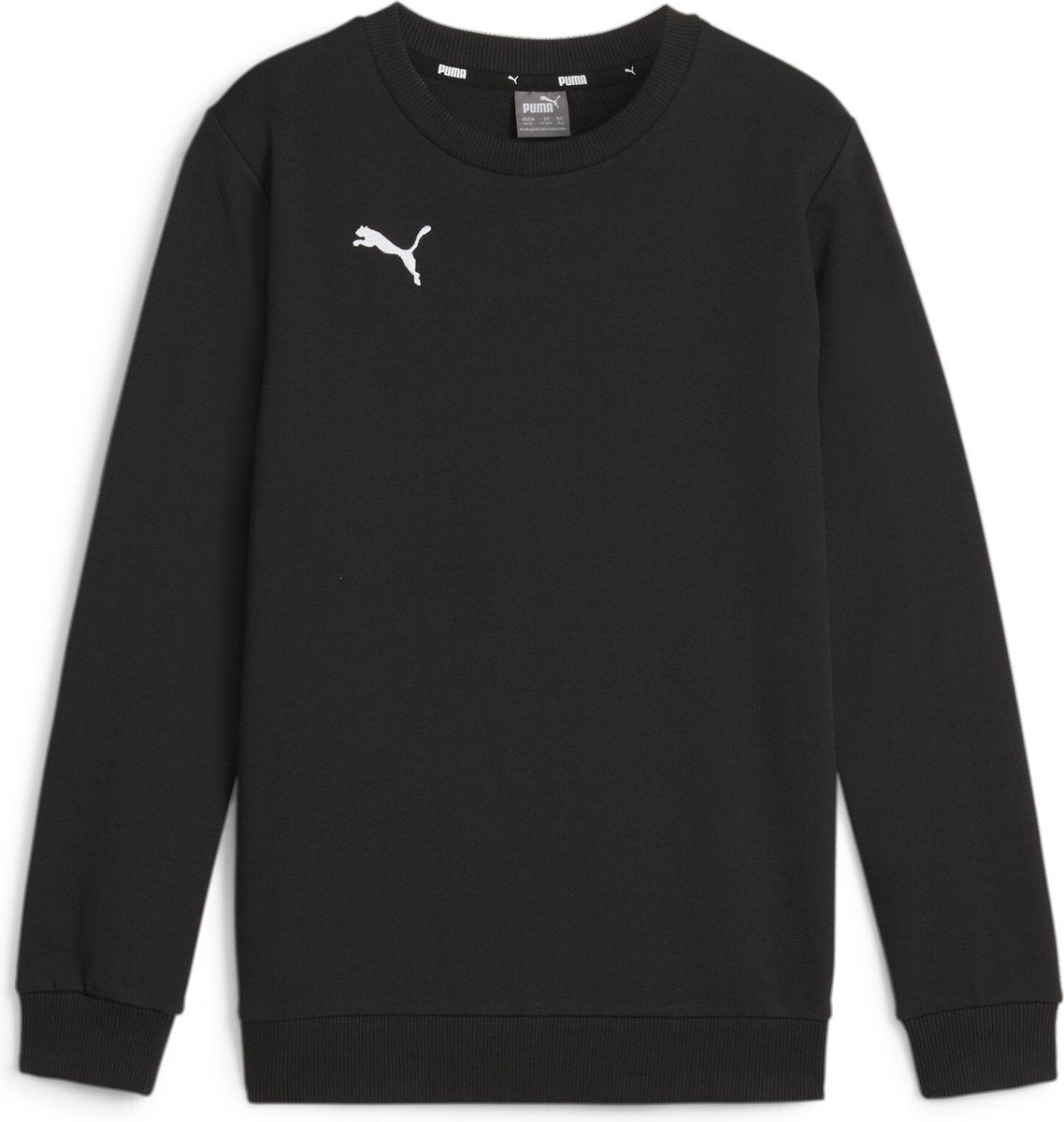 Puma teamgoal casuals sweater med rund hals jr drenge sportstrøje - sort-hvid