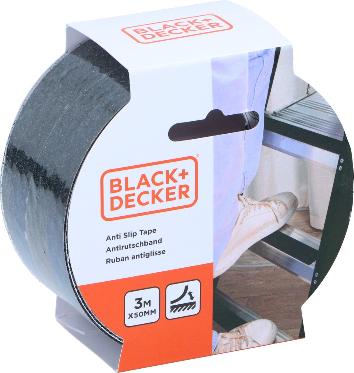 Black+decker black decker antisliptape - zwart - 50mm x 3m - voor binnen buiten