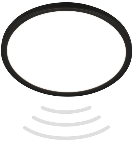B.K.licht move - LED badeværelsesbelysning - loftslampe med bevægelsesdetektor - loftslampe med indirekte lys - ø29 cm - sort