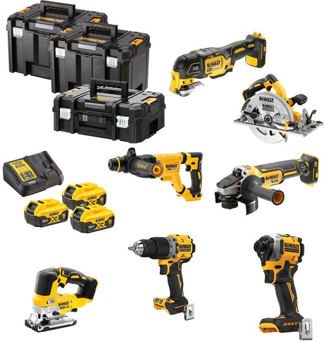 Dewalt dck706p3t | 7-delt kombinationspakke | xr 18 volt | 5,0 ah | li-ion | 3 batterier - dck706p3t-qw