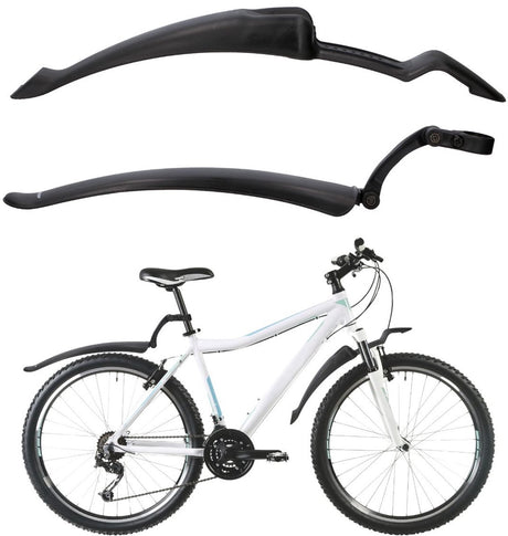 Dunlop spatbordenset 2 stuks - spatborden fiets 24 26 - verstelbaar achterspatbord en voorspatbord - geschikt voor mountainbike, stadsfietsen en elektrische fietsen- met bevestigingsmateriaal - zwar