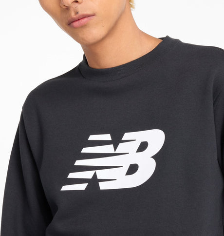 New balance sport core børstet crew herresweater - sort