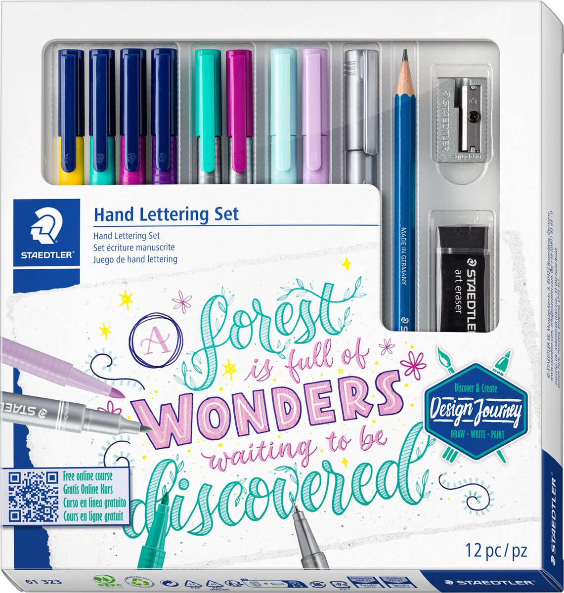 Staedtler - designrejse - blandet sæt håndbogstaver