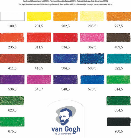 Van Gogh basissæt oliepastel med 24 farver