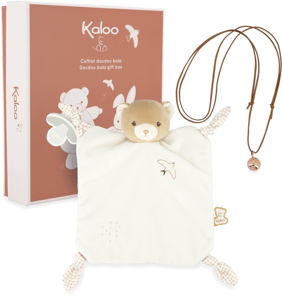 Kaloo home - babygavesæt - putteklud og halskæde - farve creme