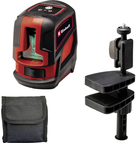 Einhell krydslinjelaser tc-ll 2 g - arbejdsområde 16 m - vandret lodret - nivelleringsområde 4 ° - grøn laser - inkl. højdejusterbar vægholder - inkl. praktisk opbevaringstaske