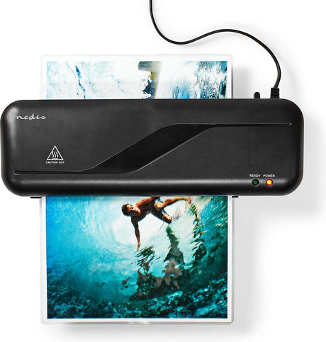 Nedis laminating machine a4 – 230 mm min – 125 micron – black