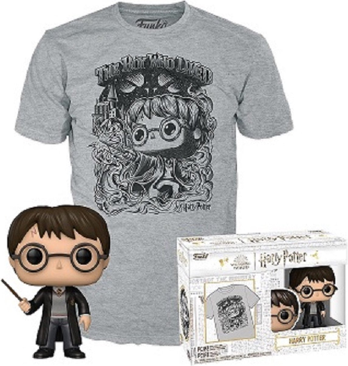 Funko pop! film: harry potter tee box #162 metallic effekt - størrelse xl