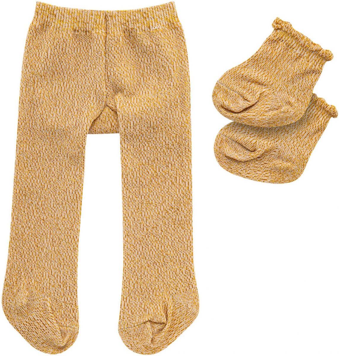 Heless dukke tights med sokker - guld, 28-35 cm