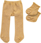 Heless dukke tights med sokker - guld, 28-35 cm