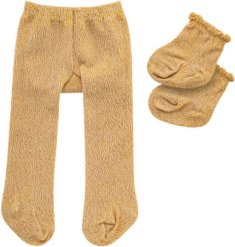 Heless dukke tights med sokker - guld, 28-35 cm