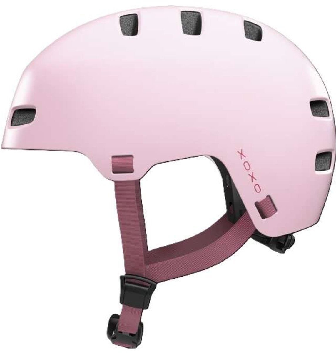 Abus cykelhjelm xoxo strawberry rose l - 57-61 cm - pink - velegnet til brug på elcykler - bycykler - 440 g