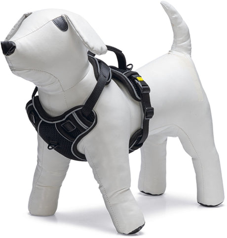 Beeztees parinca supreme y-tuig - hondentuig - nylon - zwart - maat m - 40-61 cm x 20 mm