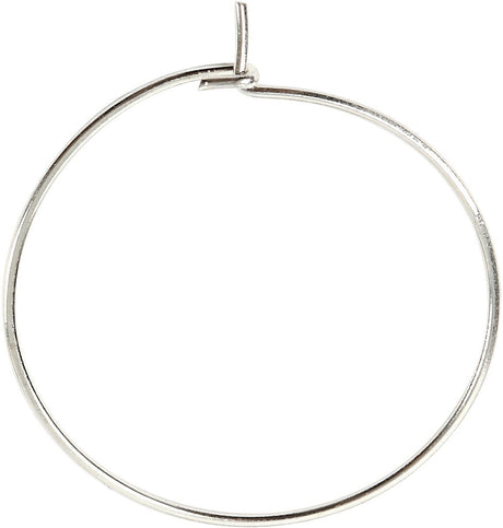 Creativ firma ørering, d 20 mm, forsølvet, 8 stk 1 æske