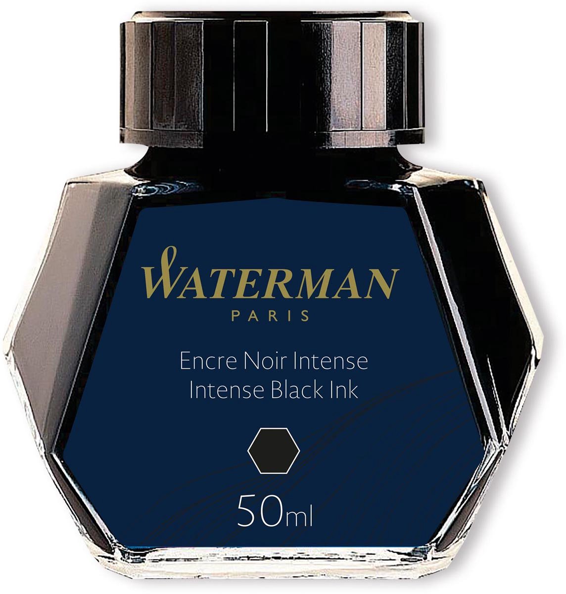 Waterman -fyldepen blæk | intens sort | 50 ml blækflaske