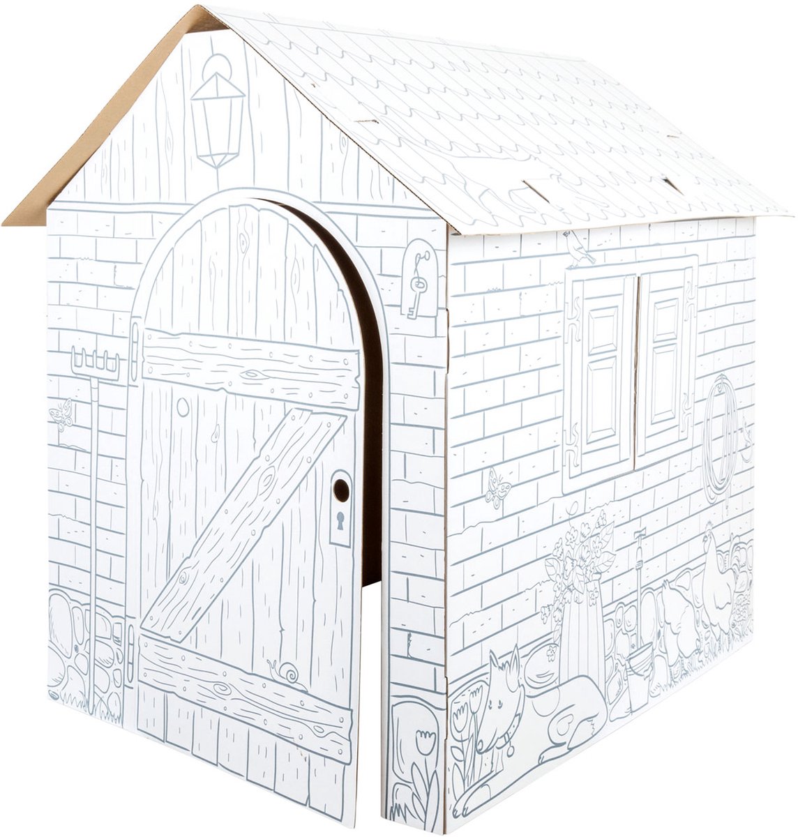 Lille fod - pap speelhuis gård, 87x71x88cm